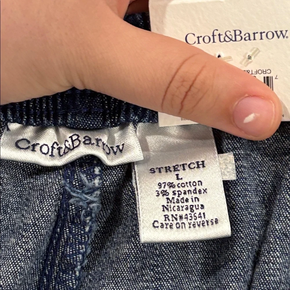 Croft & Barrow Dark Blue Mid Rise Pull-on Skimmer Jeans - Picture 5 of 6